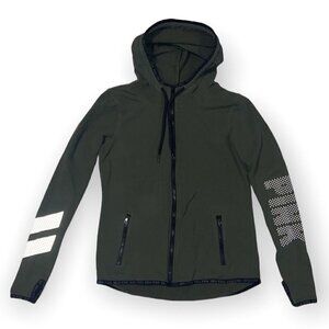PINK Victoria’s Secret Army Green Zip Up Hoodie Size XS
